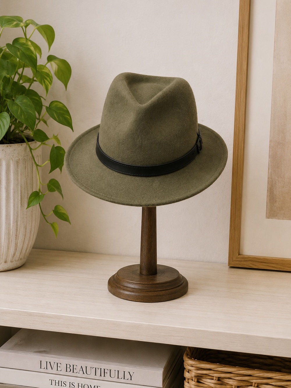 Bailey of Hollywood Briar LiteFelt Mens Wool Fedora Olive Green Packable Classic